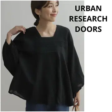 URBAN RESEARCH DOORS 핀턱 레이스 판초 블라우스