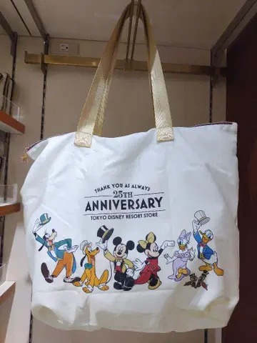 도쿄 디즈니 리조트점 25주년 에코백 포켓터블 토트백 미키미니