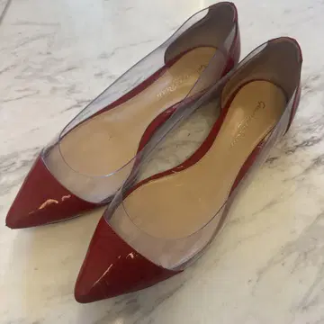 gianvito rossi 에나멜 신발 레드 23cm