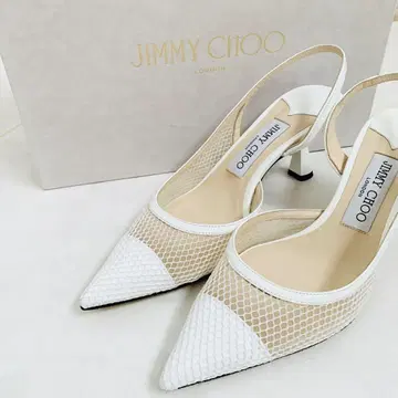 JIMMYCHOO 지미추 페이턴트 메쉬 뮬 화이트 36.5