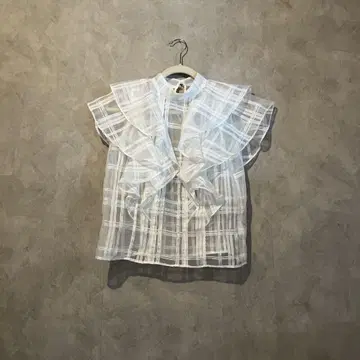 elmy 프릴 블라우스 화이트