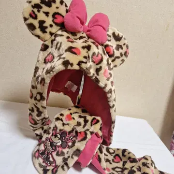 미니 캡 레오파드 무늬 하트 모양