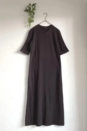 마가렛호웰 새상품급 일본제 카노코 천축 롱 원피스 브라운
