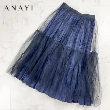 새상품급 ANAYI 튤 볼륨 스커트 네이비 사이즈 36*CD237