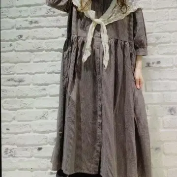 사만사 모스모스 면 린넨 스트라이프 원피스 F