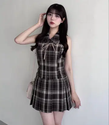 OLIVE des OLIVE 슬리브리스 셔츠 미니 원피스