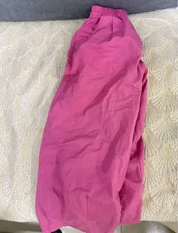 핑크 코튼 캐주얼 팬츠