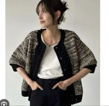 CLANE 클라네 HALF SLEEVE KNIT CARDIGAN