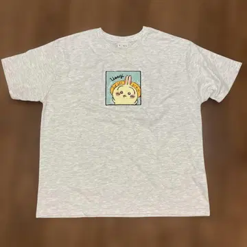 치이카와 (먼작귀) 토끼 자수 T셔츠 그레이