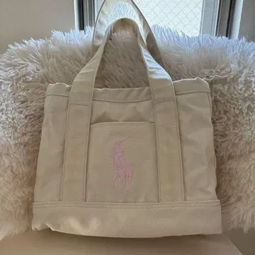 RALPH LAUREN 토트백 폴로 미디엄 캔버스 지퍼