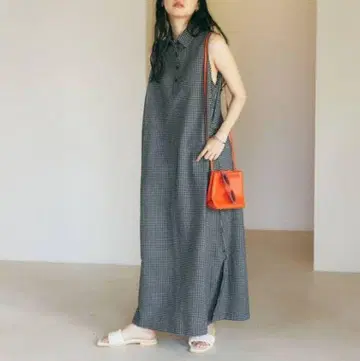 FREAKS STORE 빈티지 체크 슬리브리스 원피스