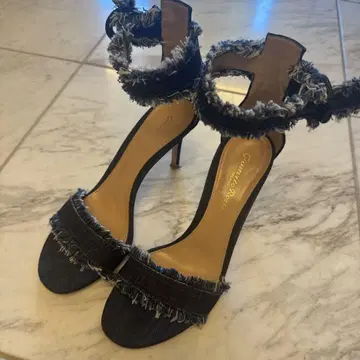 Giuseppe Zanotti 데님 프린지 하이힐