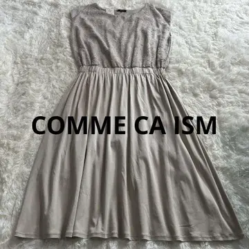 미사용 새상품 COMME CA ISM 쉬폰 자카드 절개 저지 원피스