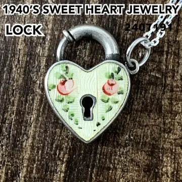 스위트하트 쥬얼리 로즈 자물쇠 실버 빈티지 목걸이 칠보 세공