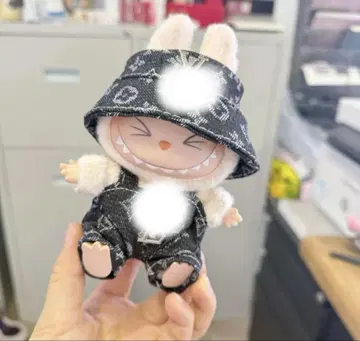 labubu 라부부 봉제인형 옷 오버롤 2점 세트 블랙