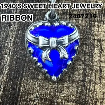 스위트하트 주얼리 리본 에나멜 실버 빈티지 목걸이