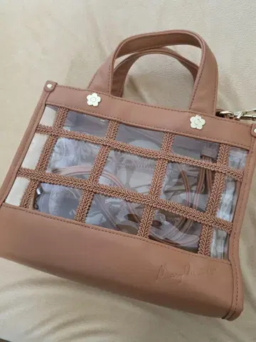 Mary Quant 클리어 코시 2Way 미니 토트백 브라운