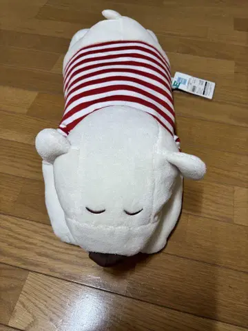 스트라이프 셔츠 곰 봉제 인형 미사용 새상품