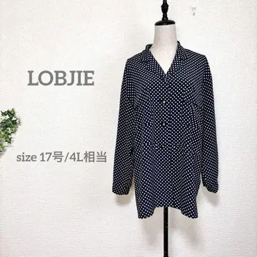 LOBJIE 로브제 도트 무늬 셔츠 블라우스 [17호] 골드 버튼 레트로