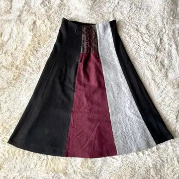 고급 개럴개런트 롱 플레어 스커트 도킹 절개 F
