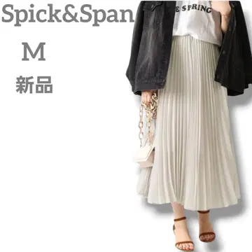 새상품 Spick&Span 여성용 쉬폰 플리츠 스커트 롱 M
