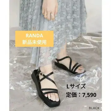 새상품 미사용 RANDA 아시메 스트랩 스퀘어토 샌들