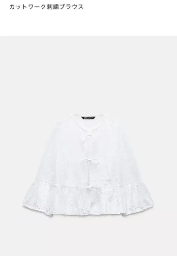 ZARA 컷워크 자수 블라우스