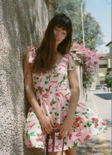 ZARA 체리 프린트 미니 원피스