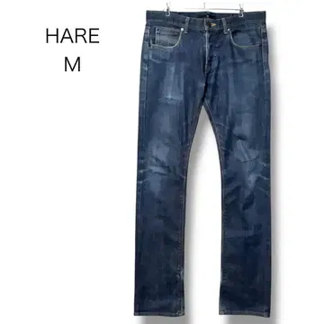 하레 데님 스트레이트 레귤러 M 다크 네이비 심플