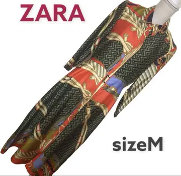 ZARA 빈티지풍 스카프 패턴 셔츠 원피스