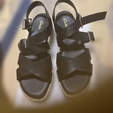 Clarks 블랙 에스파드리유 샌들