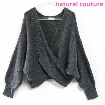 natural couture 카슈쿨 다크 그레이 니트 스웨터