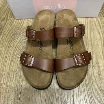 버켄스탁 Papillio 브라운 샌들 2 스트랩 39 사이즈