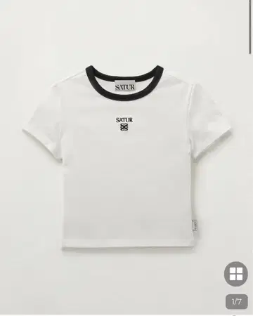 SATUR 화이트 반팔 T셔츠 미사용 새상품