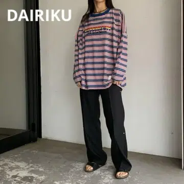 새상품급 다이리쿠 22aw MISSMUCH 보더 후드 공 T셔츠