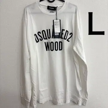화이트 L 사이즈 DSQUARED2 WOOD 롱 T