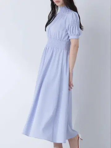 NATURAL BEAUTY BASIC 셔링 넥 양류 원피스