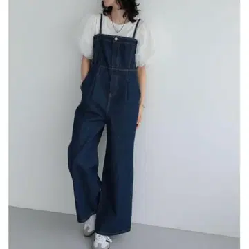 Re:EDIT 코튼 데님 베어 올인원 S