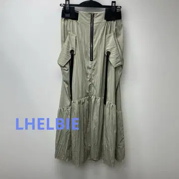 LHELBIE 카고 벌룬 스커트 라이트 카키