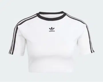 한국 adidas 크롭 티셔츠 화이트 미니 T