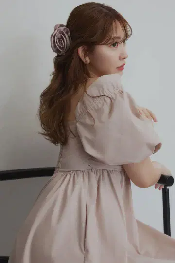 로즈 새틴 클립 허리프토 핑크