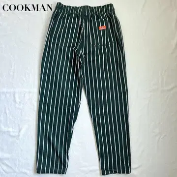 COOKMAN 쿠쿠맨 셰프 팬츠 그린 스트라이프 그린 L