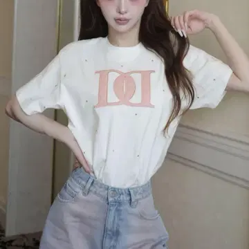 Darich 퀼팅 아플리케 비쥬 T셔츠 화이트