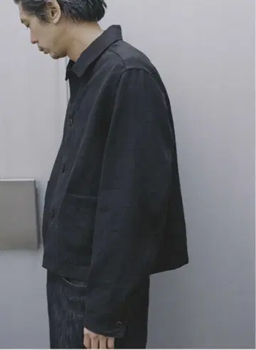 LIDNM/LINEN CROPPED CHORE JACKET