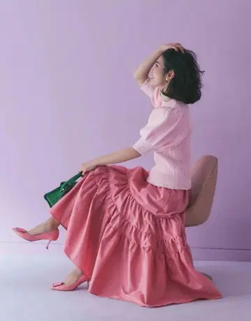 SEVEN TEN 컬러 티어드 스커트
