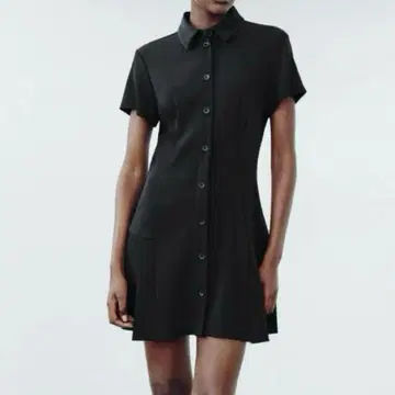ZARA 블랙 셔츠 미니 원피스 반팔
