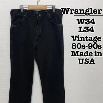 USA제 80년대 Wrangler 청바지 블랙 데님 팬츠 W32L32