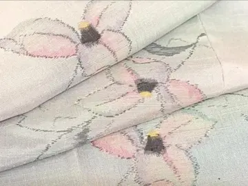 고급 명주 꽃+덩굴 패턴 순수 실크 기장 화장