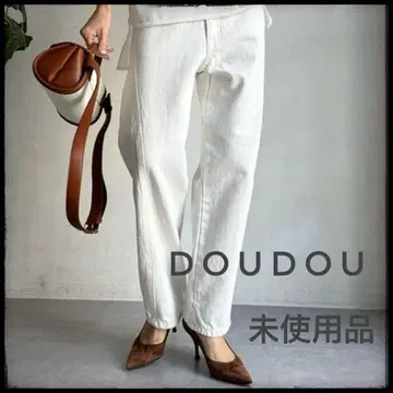 [미사용 새상품] DOUDOU 화이트 스트레이트 데님 커브 데님 데님