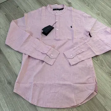 새상품 Ralph Lauren 핑크 하프 버튼 셔츠 L
